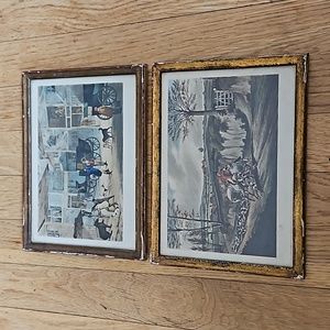 Pair of antique English countryside prints